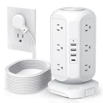 15 Ft Long Extension Cord Power Strip Tower,aofo Surge Protector 12 Ac Outlet.... Fixed Price $50.73.