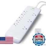 Philips 8-OUTLET Surge Protector Power Strip 8FT Cord 2160 Joules Etl Wall Mount. Fixed Price $41.88.