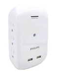 Philips 6-OUTLET Tap With Device Shelf, 450J, Usb Ports (2.4A), White. Fixed Price $27.00.