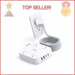 10 Ft Extension Cord, Hanycony Ultra Thin Flat Power Strip With 4 Outlets Usb. Fixed Price $26.10.