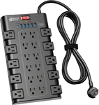 Power Strip, Superdanny Surge Protector With 22 Outlets And 6.5 Ft, Black. Fixed Price $34.99.