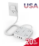Tessan 5FT Flat Plug Extension Cord 900J Surge Protector Power Strip Usb-c Gre. Fixed Price $27.45.