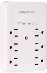 Amazon Basics 6 Outlet Wall-mount Surge Protector, 1080 Joules (pack Of 2) Nib.. Fixed Price $19.99.