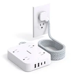 10 Extension Cord, Hanycony Ultra Thin Flat Power Strip With Ft, White. Fixed Price $27.78.