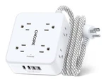 Surge Protector Power Strip Chcore 5FT-BRAIDED Cord, White. Fixed Price $18.59.