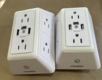2X Powrui 6-OUTLET Wall Tap Surge Protector W/ Usb-c + Ports, White. Fixed Price $24.99.