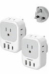 2 Pack - Tessan To Europe Plug Adapter 4 Outlets 3 Usb Charger. Fixed Price $14.99.