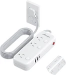 Individual Switch Power Strip Surge Protector With 6 5FT-17W Usb, White. Fixed Price $31.98.