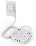 Tessan Surge Protector Flat Extension Cord 5FT, Plug Power Strip With 4 Out. Fixed Price $26.54.
