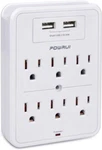 Powrui Surge Protector, Usb Wall Splitter 6 2 For Home Office. Fixed Price $11.97.