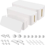 Cable Organizer Box Set Of Three, Power Cover Cord Holder Surge Protector For. Fixed Price $57.99.