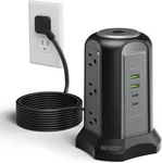 Power Strip Tower Surge Protector, Desktop Charging Station, 10 Ft Extension Co. Fixed Price $63.65.