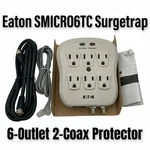 Eaton SMICRO6TC Surgetrap 540J 36KA 6-OUTLET 2-COAX Protector New Open Box. Fixed Price $53.99.