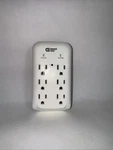 Commercial Electric 6-OUTLET Wall Mounted Surge Protector, White. Fixed Price $18.99.