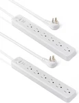 Amazon Basics Rectangle 6-OUTLET Surge Protector Power Strip 600J 2FT White 2-PK. Fixed Price $18.99.