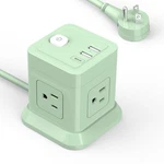 Cube Power Strip, Fdtek 4 Widely Spaced Outlet With 3 Usb (1 10FT, Green. Fixed Price $28.74.