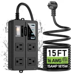 Calion Outdoor Power Strip With OUTLETS,4 Usb CHARGER,15 Ft Extension. Fixed Price $33.00.