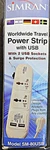 Simran World Wide Travel/univeral Power STRIP/2 OUTLETS/2 Usb -free Shipping!. Fixed Price $17.00.