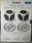 Atomi Power Cube 2-PACK 3AC Outlets + Smart Usb Ports 5-FT. Cable. Fixed Price $22.00.