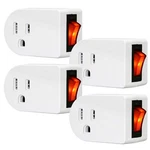 Anko Grounded Outlet Adapter, Etl Listed Wall Tap 4 Pack, White,red,black. Fixed Price $18.56.