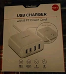 Cyberpower Usb Charger 8 Ft Cord Surge Protector 2 Ports & White. Fixed Price $12.99.