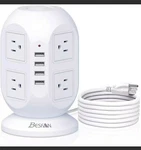 Power Strip Tower, Besfan 10FT Extension Cord With 8 Ac Outlets 4 Usb Ports.. Fixed Price $22.55.