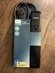 Philips Home Power 6-OUTLET Surge Protector With 4FT Extension Cord Black. Fixed Price $10.99.