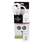 Monster Just Power Up 4 Ft. 3 Outlets Strip White. Fixed Price $17.85.