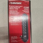 Husky 2100 Joules 6-OUTLET Heavy-duty Surge Protector With 8' Cord (YLPT-154). Fixed Price $36.00.