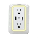 Multi Plug Wall Outlet Surge Protector With Usb Ports & Night Light - 6 Outle.... Fixed Price $21.58.