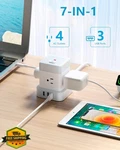 Baykul White Power Strip Cube 4 Ac 3 Usb 10FT Cord Surge Protector. Fixed Price $27.99.