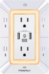 Multi Plug Outlet Surge Protector - Powrui 6 Extender With 3 Usb Port.... Fixed Price $18.17.