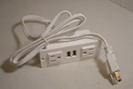 Bayu Recessed Desk With Outlets & Usb White BY213-Q022. Fixed Price $19.99.