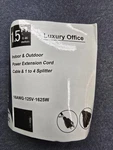 Luxury Office To 4 Splitter Cord, 1.5 Ft., Awg - 125V 1625W. Fixed Price $19.95.