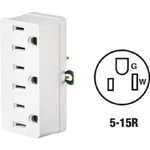 (20)-LEVITON White 15A Electrical 3-OUTLET Tap 004-00698-00W. Fixed Price $96.89.