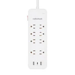 Radioshack 8 Outlet Power Strip + Ports 1 Usb-c With 2450J Protect. Fixed Price $24.99.