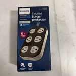 Philips - Surge Protector, Grounded Outlets, 1225J, Braided Cord, 6FT Dar.... Fixed Price $17.99.