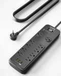 Surge Protector Power Strip 10FT, Plugtul With Black. Fixed Price $28.88.