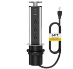 Pop Up Electrical Outlet, Recessed Power Strip, 3 Ac 2 Usb & 1. Fixed Price $46.00.