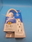 Intertek Electrical 3 Outlet Power Strips Extension Cord 12" White. Fixed Price $7.99.