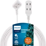Philips Indoor Extension Cord Power Strip 15 Ft, Flat Plug With Multiple Outlets. Fixed Price $19.99.