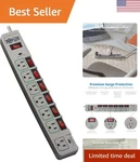 Eco-friendly 7 Outlet Surge Protector Power Strip With 1080 Joules Protection. Fixed Price $49.39.