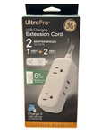 Ge 2-OUTLET Extension Cord Usb-a Usb-c 12W 6' Braided White/gray: Flat Plug,. Fixed Price $15.00.