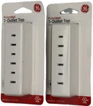 Ge 3 Outlet Wall Tap Prong Polarized Power Splitter White 2-PACK 54192 Ul. Fixed Price $13.61.