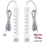 Pack Power Strip Long Extension Cord, 12FT Braided & Right Angle Plug. Fixed Price $51.99.