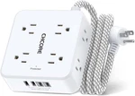 Chcore 5FT Surge Protector Power Strip With 8 Outlets And 4 Usb Ports, White. Fixed Price $28.99.