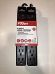 Hyper Tough Pack 6-OUTLET Surge Protector With 2.5 Ft Cords 500-JOULE Black. Fixed Price $19.95.