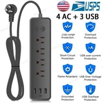 Wall Mountable Usb Surge Protector Power Strip 3 Ports & 4 Outlet Plugs Usa. Fixed Price $12.99.