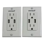 New Two Pack Oviitech In Wall Socket Mount Outlet & Usb Ports 2.4A 125V. Fixed Price $19.99.