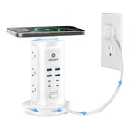 Kakyanill 115W Usb Charging Station, Surge Protector Power Strip Tower, 9 Ac .... Fixed Price $82.31.